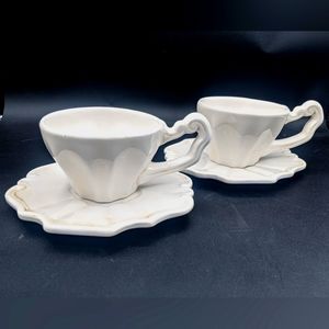 Vietri (Italy) "Antico Bianco" Embossed White Italian Pottery, Rustic Pottery